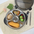 Reusable Four-compartment Stainless Steel Lunch Box